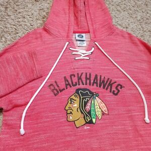 Chicago Blackhawks Jersey String‎ Hoodie Mens M Long Sleeve Red Sweater